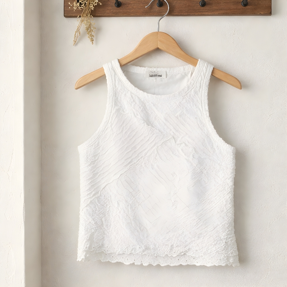 American Atelier White Sleeveless Blouse
